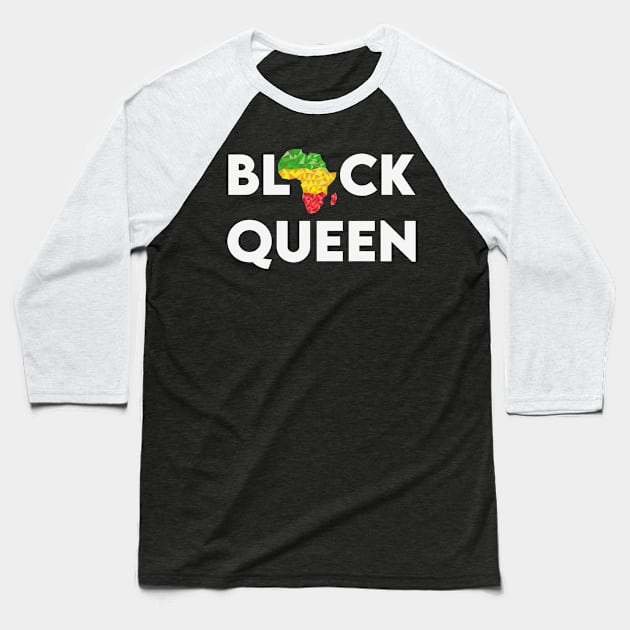 Black Queen, Black Women Baseball T-Shirt by UrbanLifeApparel